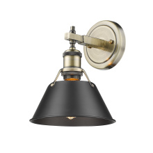 Golden 3306-BA1 AB-BLK - Yep by Golden Lighting Orwell 1-light Vanity in Aged Brass and Matte Black shade